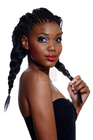 beautiful woman with braids